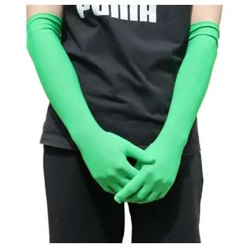 Sheface Men's and Women's 18" Spandex Long Gloves Stretchy Banquet Party Wedding Costume Gloves (Green)