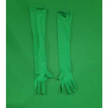 Sheface Men's and Women's 18" Spandex Long Gloves Stretchy Banquet Party Wedding Costume Gloves (Green)
