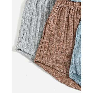 GORGLITTER Women's Ribbed Pajamas Set for Comfort and Style