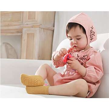 Toddler Baby Non Slip Socks 8 Pairs Infant Newborn Antiskid Socks with Grips Solid Anti-Slip Unisex ...