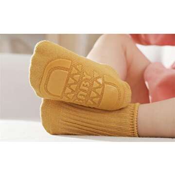 Toddler Baby Non Slip Socks 8 Pairs Infant Newborn Antiskid Socks with Grips Solid Anti-Slip Unisex Ankle Socks for Girl Boy