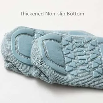 Toddler Baby Non Slip Socks 8 Pairs Infant Newborn Antiskid Socks with Grips Solid Anti-Slip Unisex Ankle Socks for Girl Boy