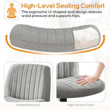 DUMOS Wide Comfy Desk Chair - Stylish & Adjustable