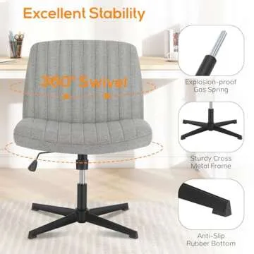 DUMOS Wide Comfy Desk Chair - Stylish & Adjustable