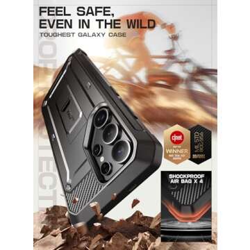 SUPCASE for Samsung Galaxy S25 Ultra Case with Stand (Unicorn Beetle Pro), [2 Front Frames] [Built-in Screen Protector & Belt-Clip] Military-Grade Protection Phone Case for S25 Ultra 6.9 Inch, Black