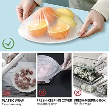 Homelove 200pcs Reusable Plastic Bowl Covers for Fresh Food