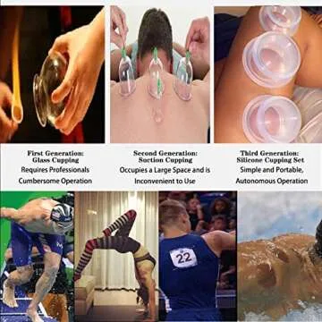 6 Sizes Cupping Therapy Set-Professional Cupping Therapy Studio and Household Silicone Cupping Set, Stronger Suction, Suitable for Myofascial Massage, Muscle, Nerve, Joint Pain