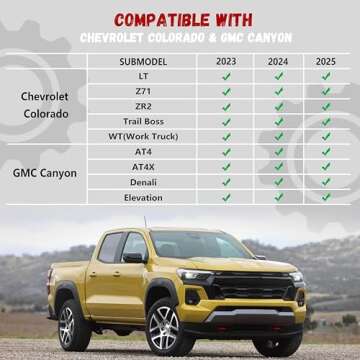 PARTZER Floor Mats for 2023 2024 2025 Chevy Colorado/GMC Canyon Crew Cab, TPE All Weather Car Mats P...