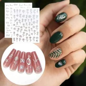 12 Sheets Holographic Nail Art Stickers for Creative Designs