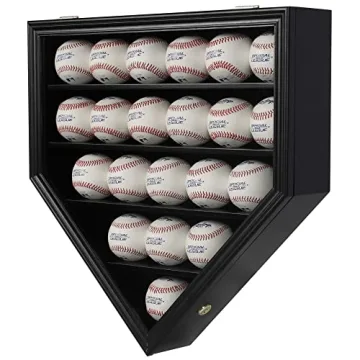 DisplayGifts Baseball Display Case for Collectors with 21 Slots