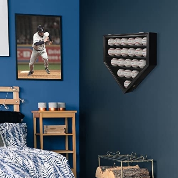 DisplayGifts Baseball Display Case for Collectors with 21 Slots