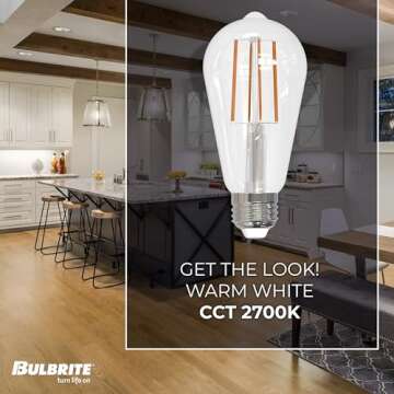 Bulbrite 8.5 Watt Dimmable Clear Filament ST18 / ST19 Medium (E26) LED Bulb - 850 Lumens, 3000K, and 90 CRI
