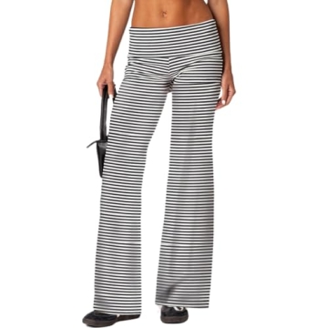 NUFIWI Women Skinny Flare Yoga Pants - Stylish Low Waist Bootcut Lounge Joggers