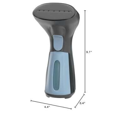 iSteam Steamer for Clothes [New Technology] Powerful Dry Steam. Multi-Task: Fabric Wrinkle Remover- Clean- Refresh. Handheld Clothing Accessory. for All Kind of Garments. Home/Travel (Blue)