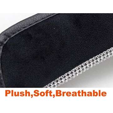 U&M 4 Packs Bling Bling Seat Belt Shoulder Pads, Luster Crystal Car Seatbelt Covers Diamond Car Decor Accessories for Women (Silver) (Black)