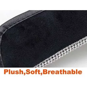 U&M 4 Packs Bling Bling Seat Belt Shoulder Pads, Luster Crystal Car Seatbelt Covers Diamond Car Decor Accessories for Women (Silver) (Black)