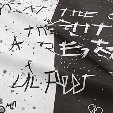 LWZAYS Rapper Wall Tapestry Lil Peep Tapestries Juice Wrld Black and White Star Tapestry for Bedroom Dorm Hip Hop Home Decorations Wall Hanging 60'' X 50''