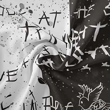 LWZAYS Rapper Wall Tapestry Lil Peep Tapestries Juice Wrld Black and White Star Tapestry for Bedroom Dorm Hip Hop Home Decorations Wall Hanging 60'' X 50''