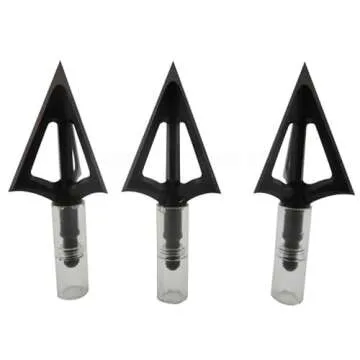 G5 Montec CS Archery Hunting Durable Sharp Fixed Blades Carbon Steel 100 Grain 1 1/16" Cutting Diameter Screw-In Broadheads for Bow Arrows - Pack of 3