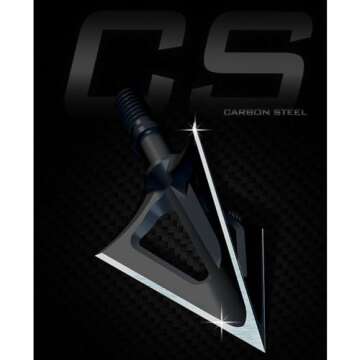 G5 Montec CS Archery Hunting Durable Sharp Fixed Blades Carbon Steel 100 Grain 1 1/16" Cutting Diameter Screw-In Broadheads for Bow Arrows - Pack of 3