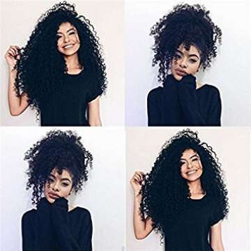 Mongolian Kinky Curly Clip In Human Hair Extensions Virgin Hair Afro Kinky Curly Clip in Hair Extens...