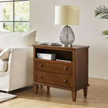 Stylish HULALA HOME Nightstand with USB Charging Ports