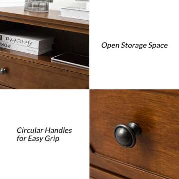 Stylish HULALA HOME Nightstand with USB Charging Ports