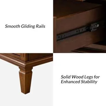 Stylish HULALA HOME Nightstand with USB Charging Ports