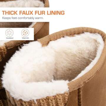 DREAM PAIRS Women's Mid Calf Winter Snow Boots Fashion FuzzyChic Buckle Booties,Size 7,Chesnut,SWEATY-BUCKLE