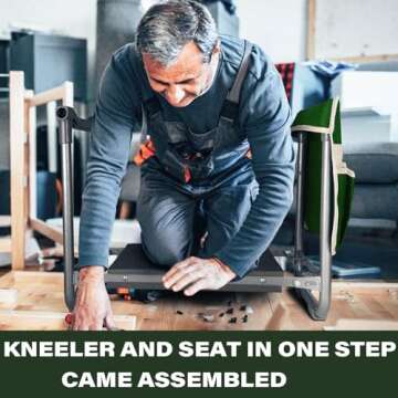 Aimerla Foldable Garden Kneeler Seat Heavy Duty [Upgraded Widened Thick Kneeling Pad] Garden Stool with Large Garden Tool Bags with Pockets - Portable Garden Bench Gardening Gifts for Parents