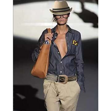 TOPACC Women's Western Belt Stylish Adjustable Vegan-Friendly