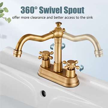 Aolemi Vintage Bathroom Sink Faucet 4 Inch Centerset