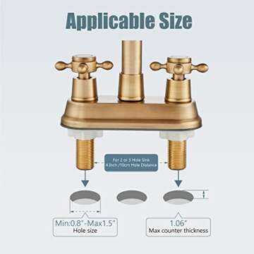 Aolemi Vintage Bathroom Sink Faucet 4 Inch Centerset