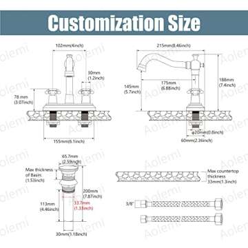 Aolemi Vintage Bathroom Sink Faucet 4 Inch Centerset