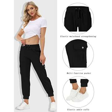 MoFiz Womens Lightweight Hiking Pants with Pockets Quick Dry Athletic Outdoor Summer Travel Casual S...