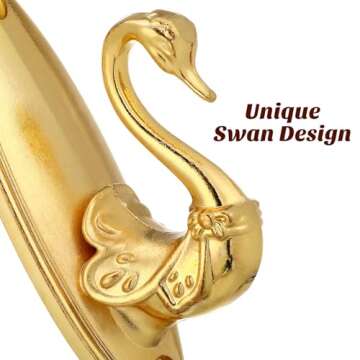 Curtain Holdbacks Pair of Vintage Swan Style Drapery Tieback Hooks (Golden)