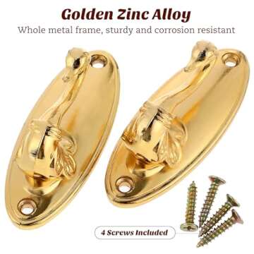 Curtain Holdbacks Pair of Vintage Swan Style Drapery Tieback Hooks (Golden)