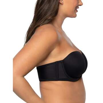 Vanity Fair Women's Beauty Back Smoothing Strapless Bra - Midnight Black for Size 40C US