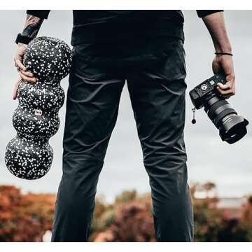 Rollga LITE Basic - The Better Foam Roller for Flexibility, Muscle Recovery, Back & Neck Massage, Exercise (Black & White)