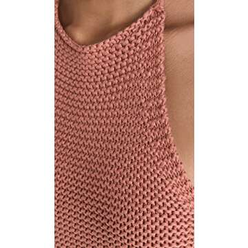 525 Women's Crochet Halter Tank, Terracotta, S