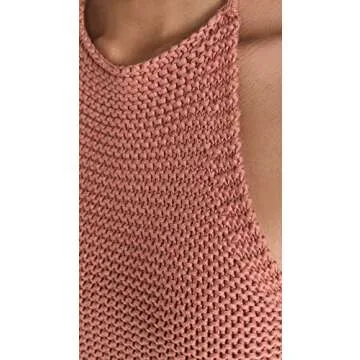 525 Women's Crochet Halter Tank, Terracotta, S