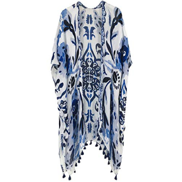 Moss Rose Bohemian Floral Beach Kimono Lightweight Cover Up
