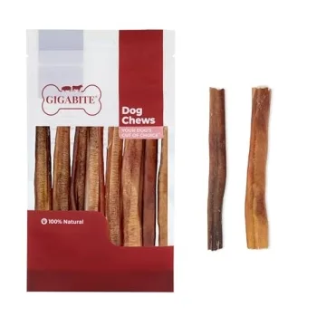 GigaBite 6 Inch Natural Odor Bully Sticks Treats for Dogs - Premium Beef Chews by Best Pet Supplies