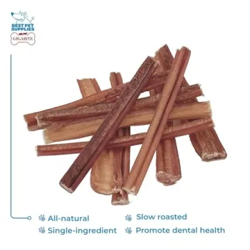 GigaBite Bully Sticks - All Natural Dog Treats, 10 Pack