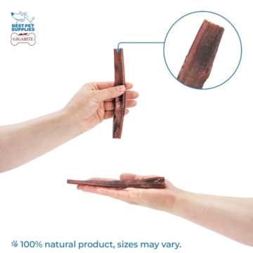 GigaBite Bully Sticks - All Natural Dog Treats, 10 Pack