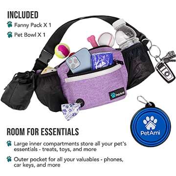 PetAmi Dog Fanny Pack: Treat Pouch for Hiking & Training