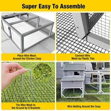 Aivituvin Chicken Wire Netting Poultry Bottom Fence Animal Barrier for Chicken Coop Keep Your Flock Safe from Predators