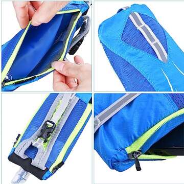 Azarxis Handheld Water Bottle with Phone Case - Blue