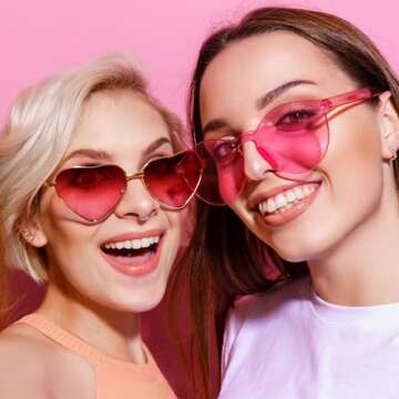 Dollger Red Heart Shape Sunglasses for Festival Fun