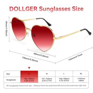 Dollger Red Heart Shape Sunglasses for Festival Fun